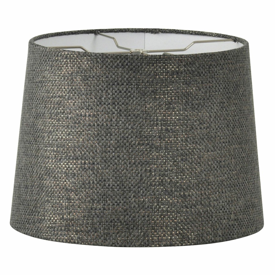 D Cor & Pillows * | Cheap Online Dark Grey Metallic Table Lamp Shade, 10 12