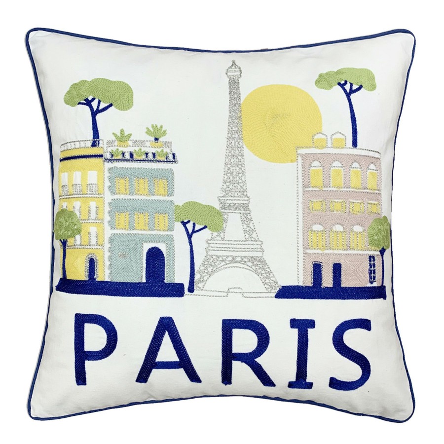 Pillows * | Reliable Quality Paris Embroidered Throw Pillow, 18