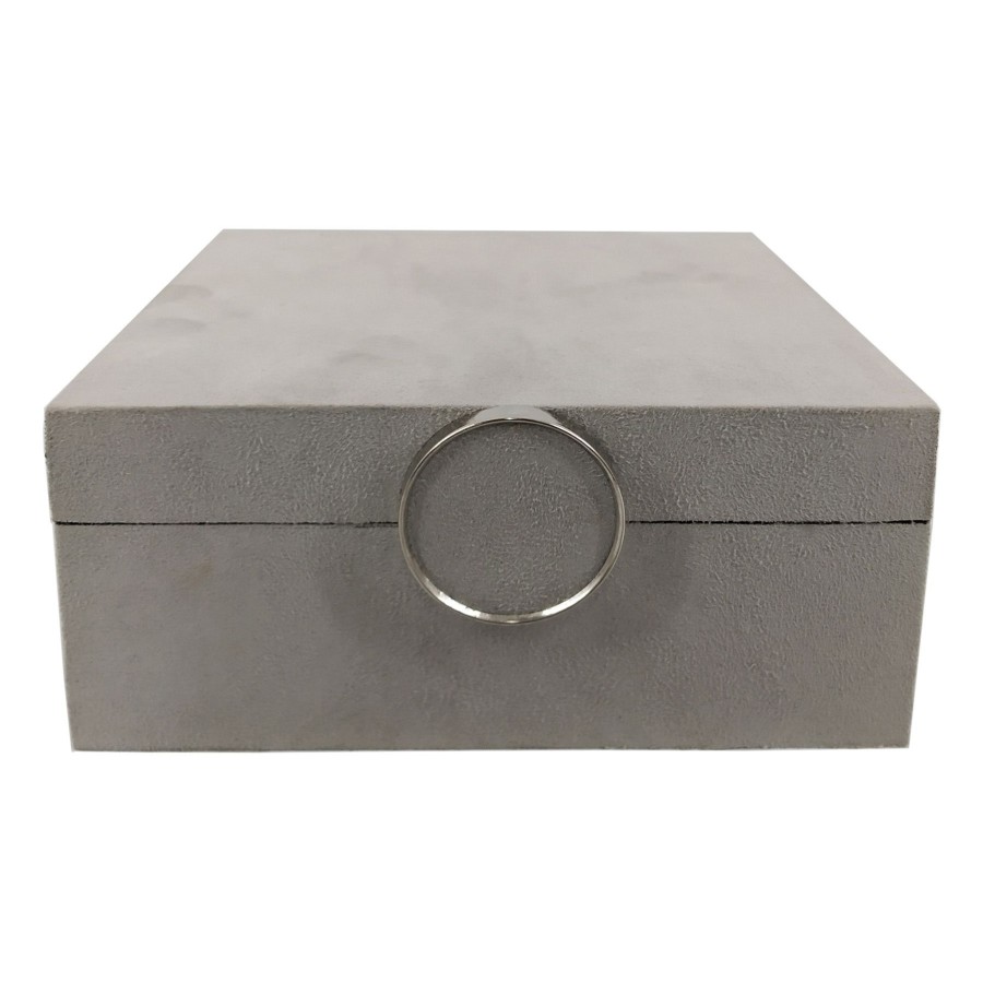 D Cor & Pillows * | Premium Laila Ali Grey Fabric Decorative Box, 8 4