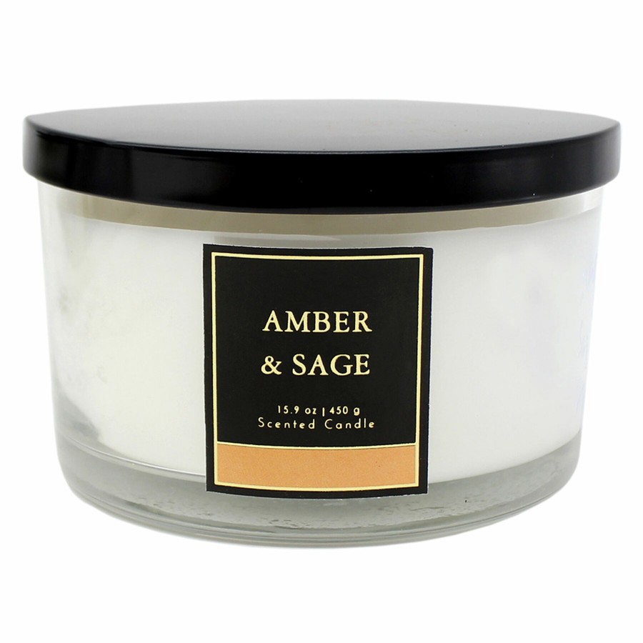 D Cor & Pillows * | Premium Amber Sage Scented Jar Candle, 15.9Oz