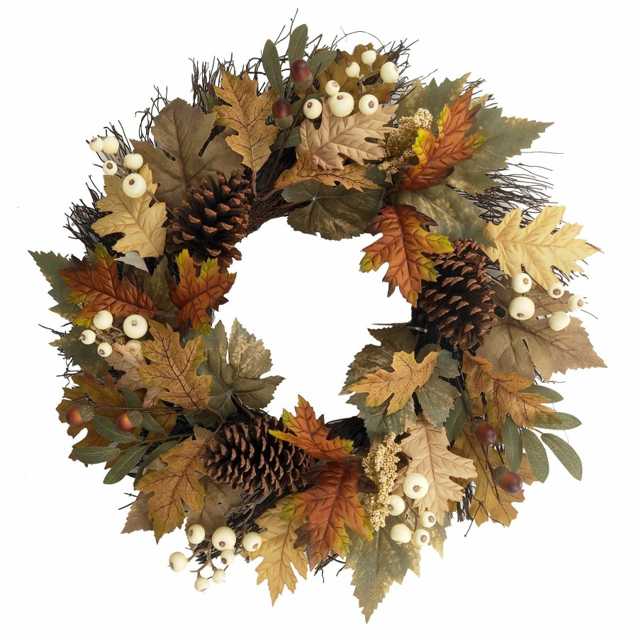 D Cor & Pillows * | Closeout Sale Fall Foliage Mix Wreath, 22