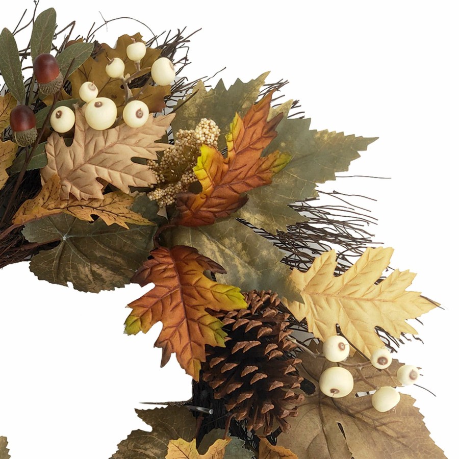 D Cor & Pillows * | Closeout Sale Fall Foliage Mix Wreath, 22