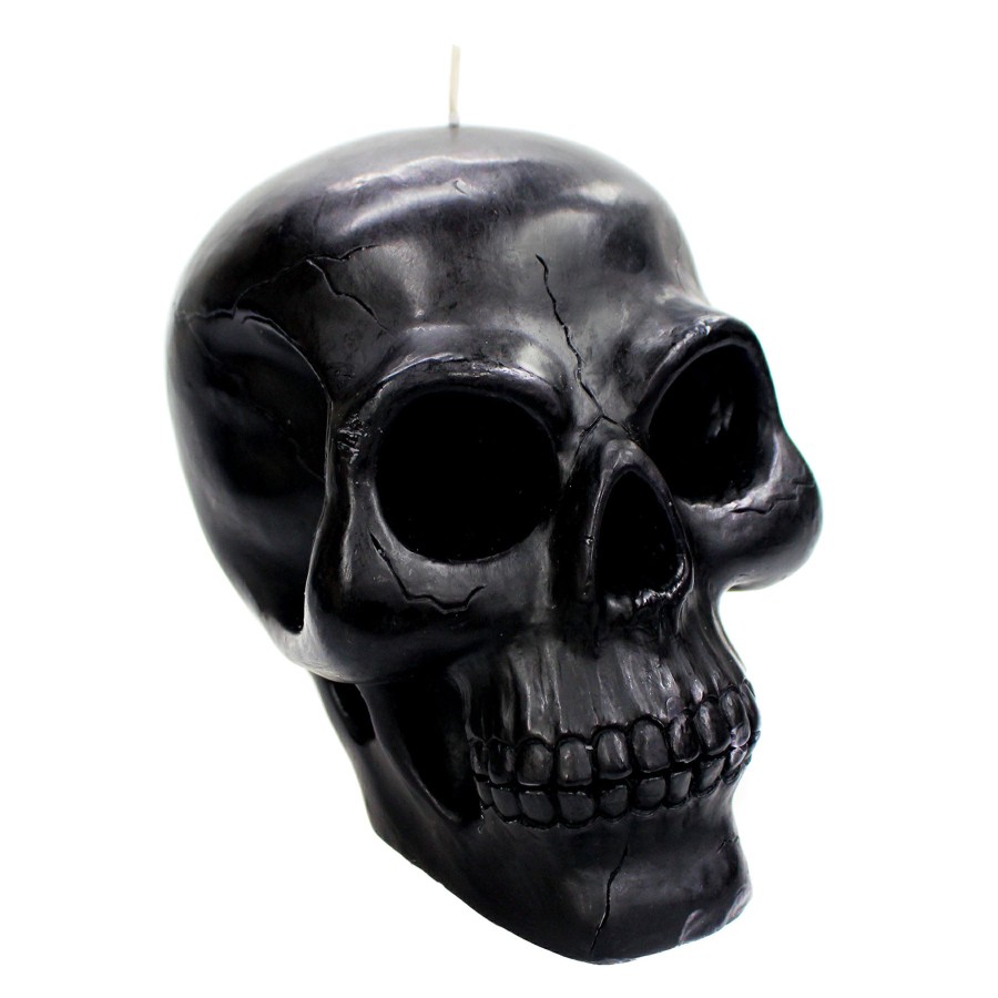 D Cor & Pillows * | Clearance Sale Black Bleeding Skull Halloween Candle, Large