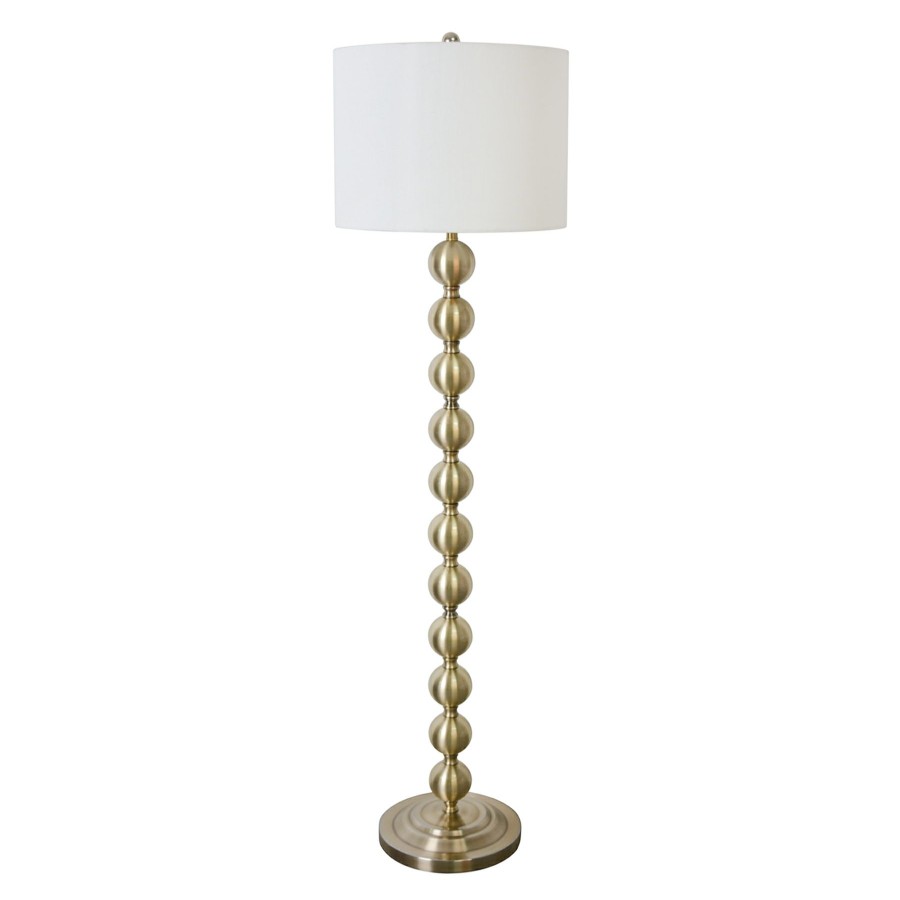 D Cor & Pillows * | Exclusive Brass Ball Floor Lamp With Shade, 58