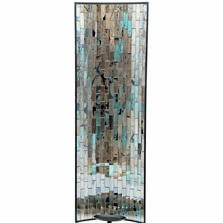 D Cor & Pillows * | Top Sellers Brown Mosaic Wall Sconce, 24