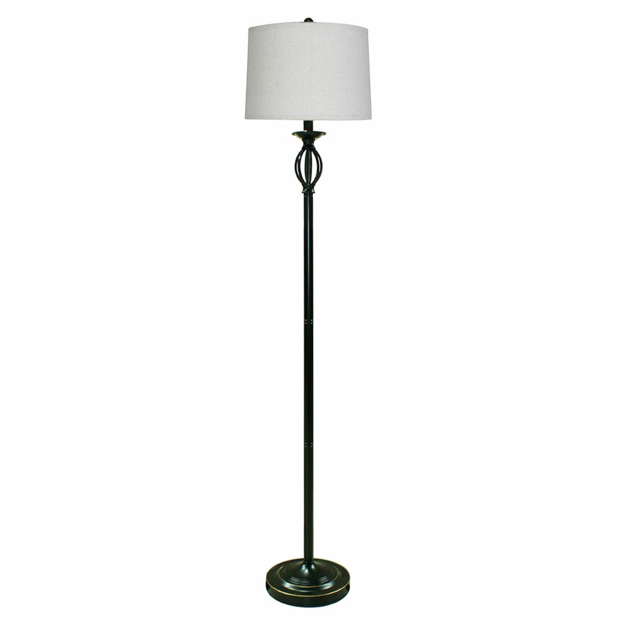 D Cor & Pillows * | Exclusive Antique Brown Metal Floor Lamp With Shade, 60