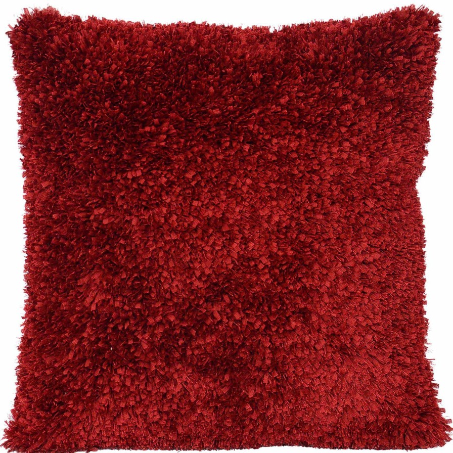 Pillows * | Low Price Moove Red Shag Pillow 24X24