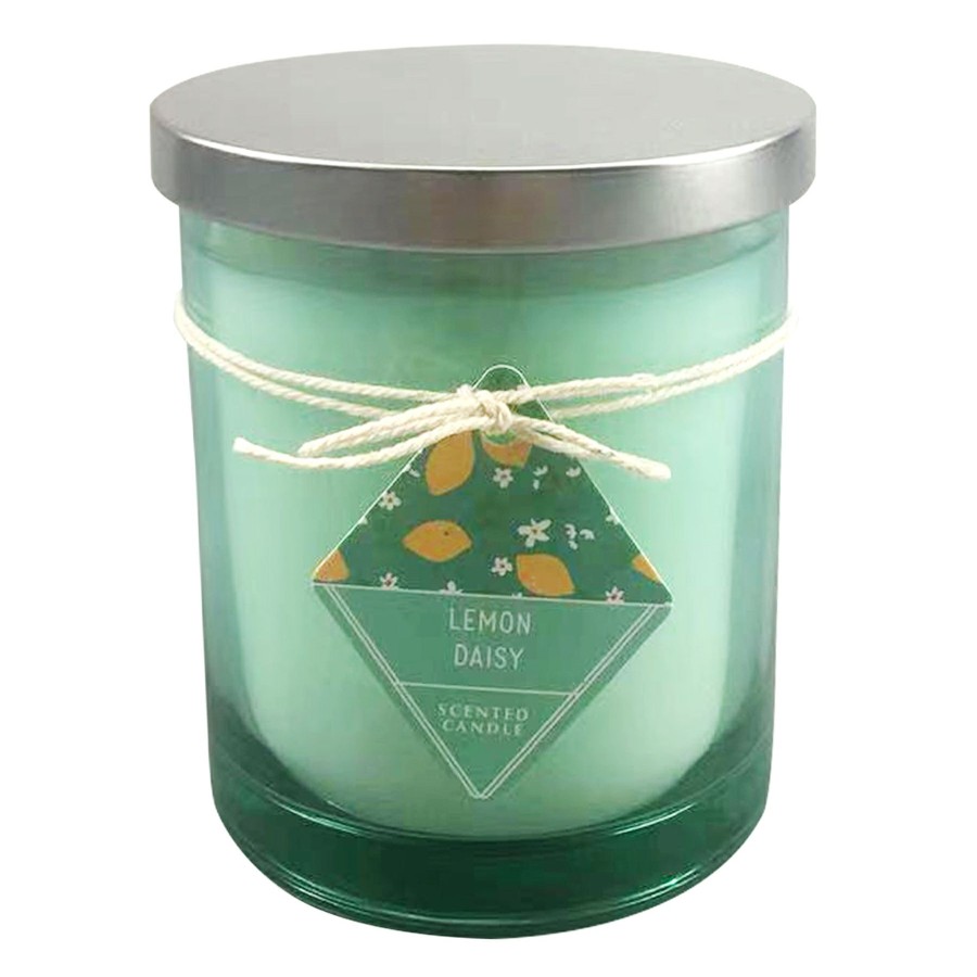 D Cor & Pillows * | Exclusive Design Lemon Daisy Scented Jar Candle, 11Oz