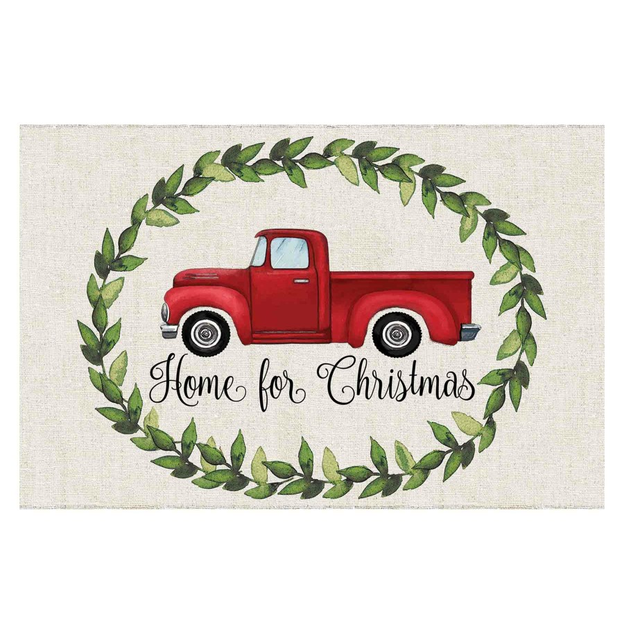 Rugs & Curtains * | Closeout Sale Home For Christmas Farm Truck Echo Mat, 17 27