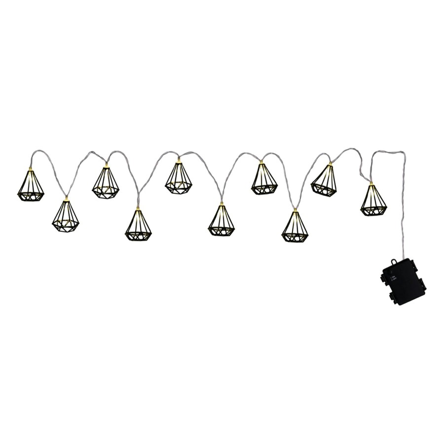 D Cor & Pillows * | Attractive 10-Count Black Metal String Light Set