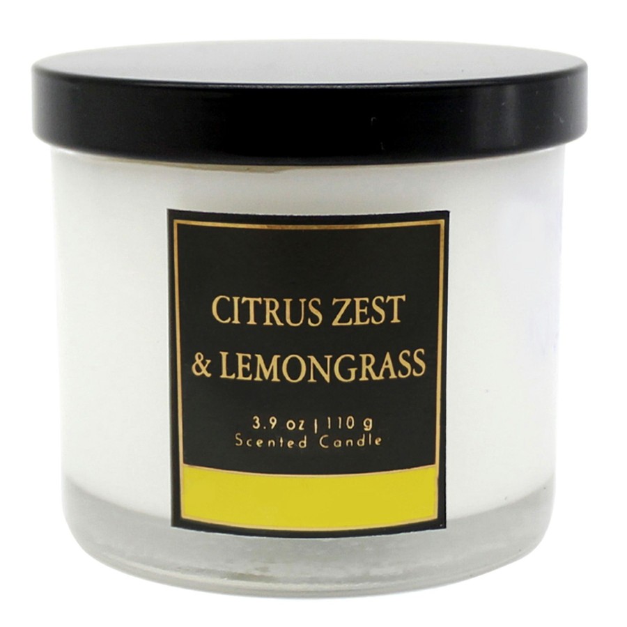 D Cor & Pillows * | Premium Citrus Zest Lemongrass Scented Jar Candle, 3.9Oz