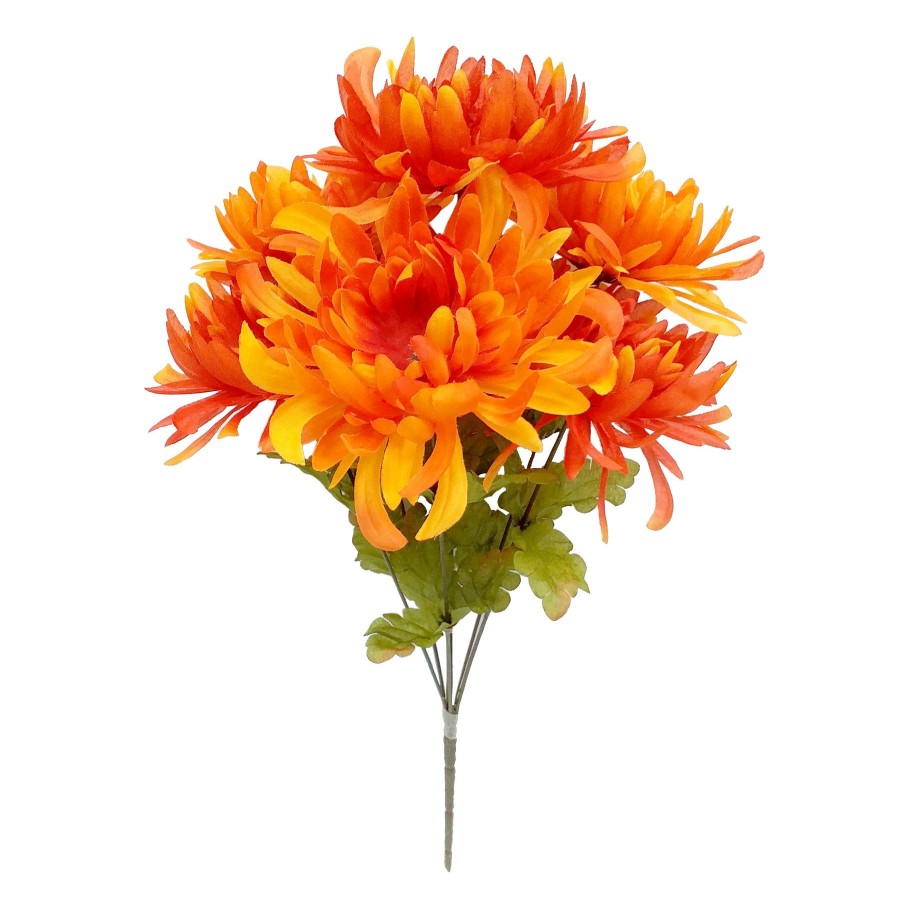 D Cor & Pillows * | Top Sellers Orange Spider Mum Bush, 20