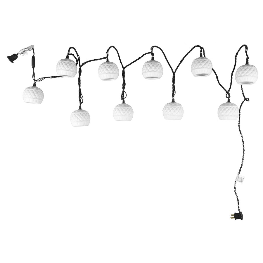 D Cor & Pillows * | Exclusive Design 10-Count Ceramic Dome String Light Set, Cream