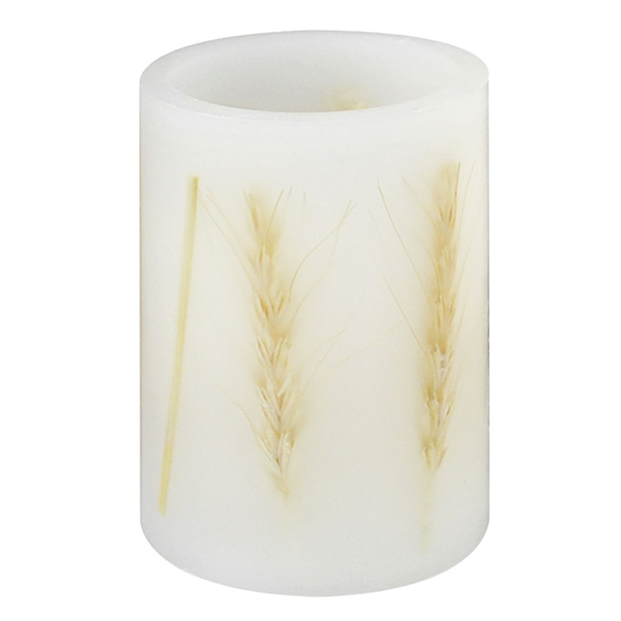 D Cor & Pillows * | Best Sellers Honeybloom 3-Pack Wheat Embedded Led Candles