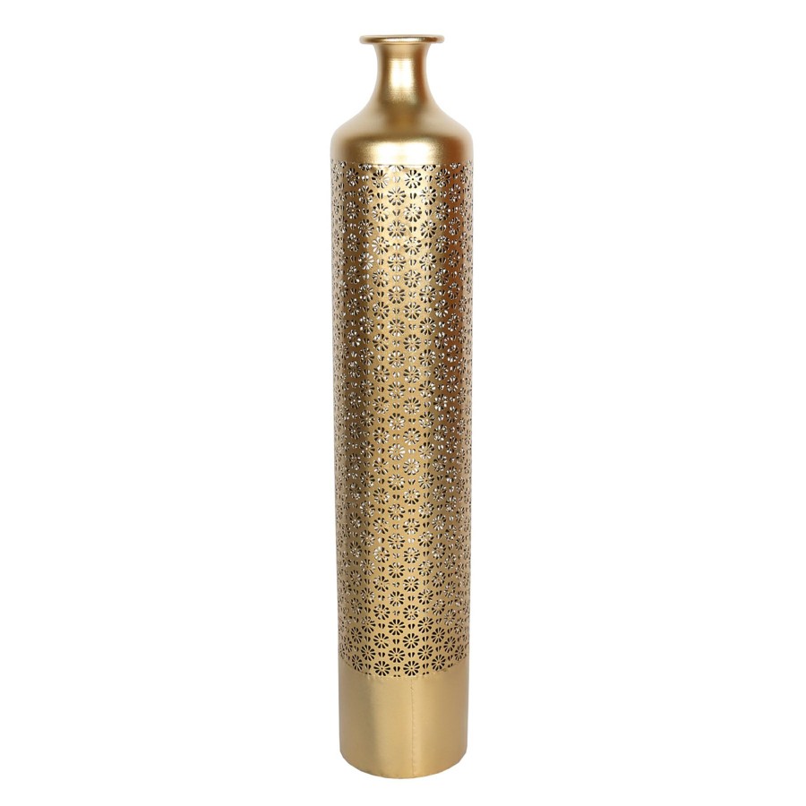 D Cor & Pillows * | Clearance Sale Gold Metal Floor Vase, 35