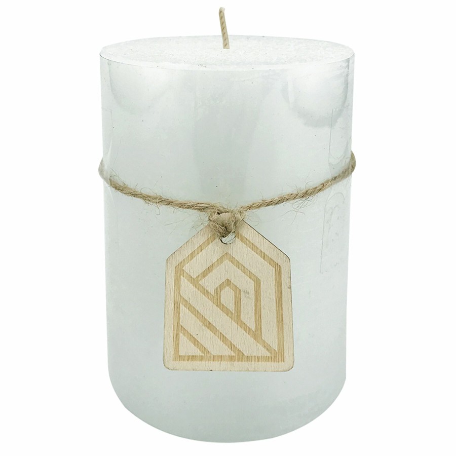 D Cor & Pillows * | Exclusive Light Blue Unscented Pillar Candle, 4