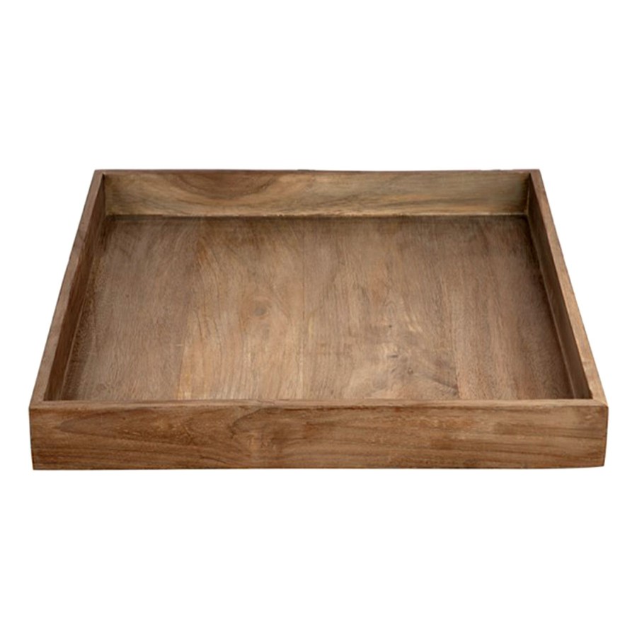 D Cor & Pillows * | Bargain Sale Laila Ali Grey Wooden Tray, 16