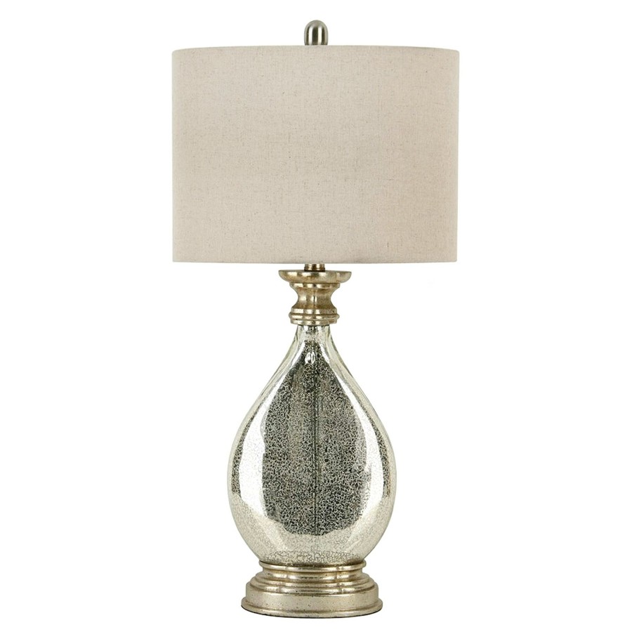 D Cor & Pillows * | Reliable Quality Silver Mercury Glass Table Lamp, 22