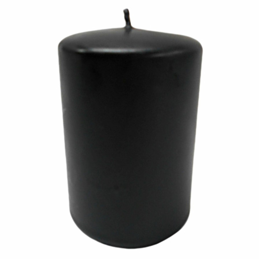 D Cor & Pillows * | Original Black Unscented Overdip Pillar Candle, 4