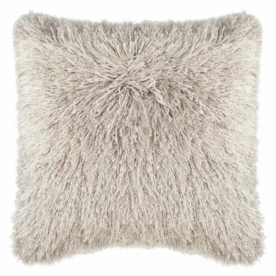 Pillows * | Exclusive Grant Beige Shag Throw Pillow, 17