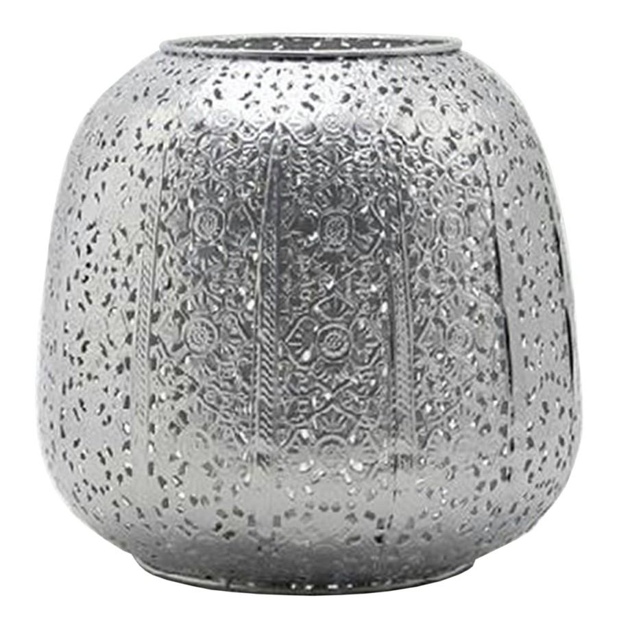 D Cor & Pillows * | Cheap Online Silver Metal Punch Lantern, 7