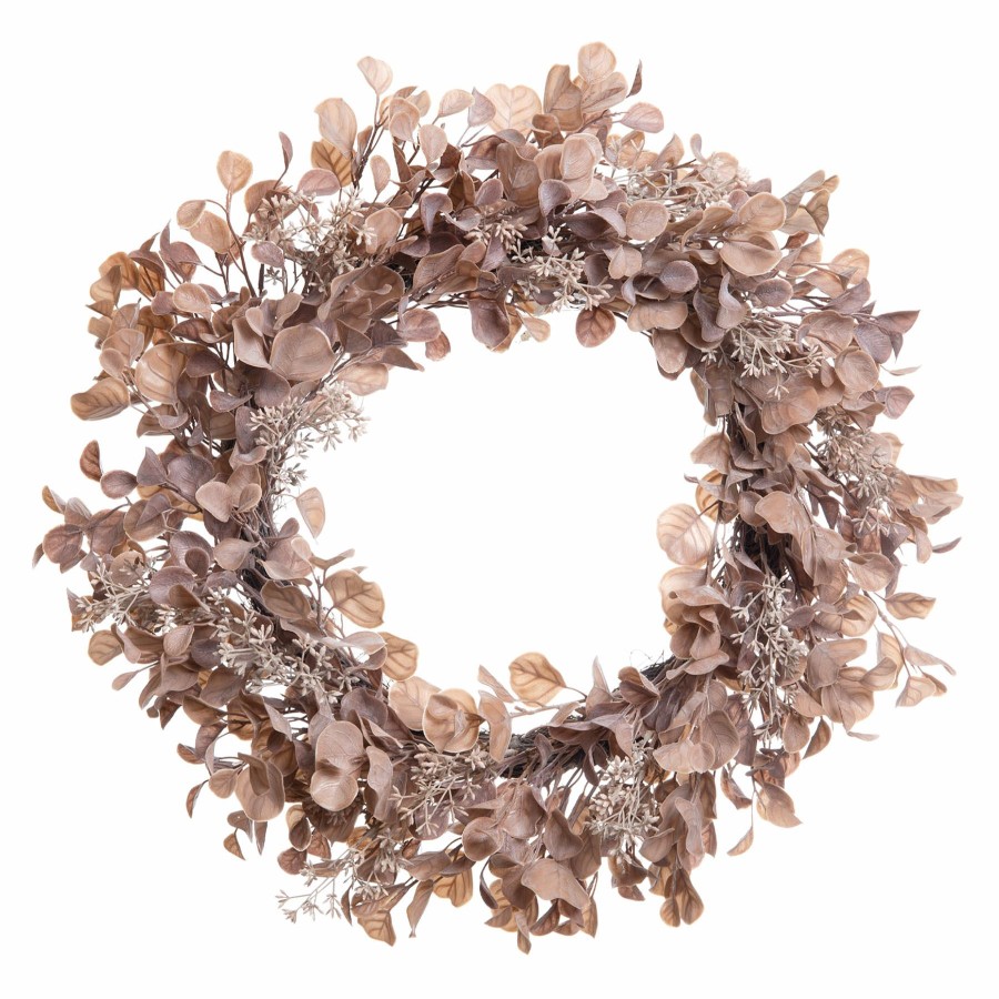 D Cor & Pillows * | Outlet Sale 26In Eucalyptus Wreath