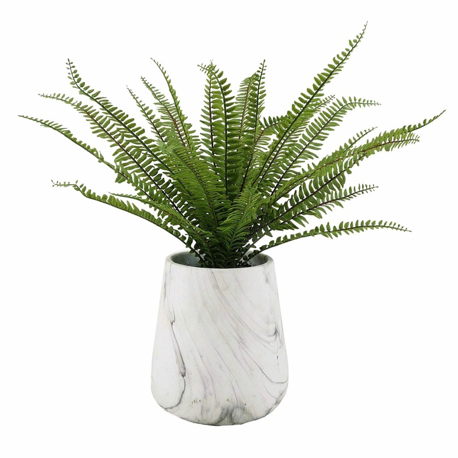 D Cor & Pillows * | Exquisite Gifts Fern With Marbled Planter, 23