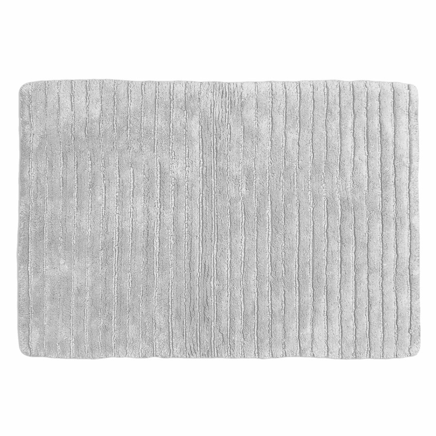 Rugs & Curtains * | Sale Laila Ali Solid Grey Pinstripe Bath Rug, 20 30