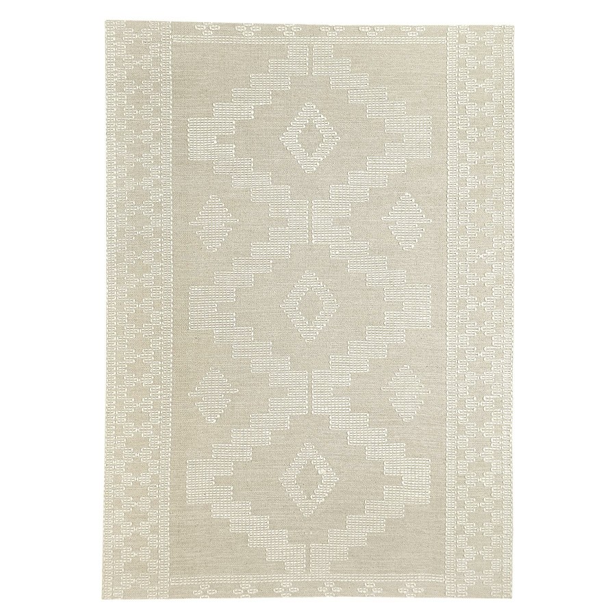 Rugs & Curtains * | Closeout Sale (B669) Goa Ivory Tribal Handmade Area Rug, 5 7