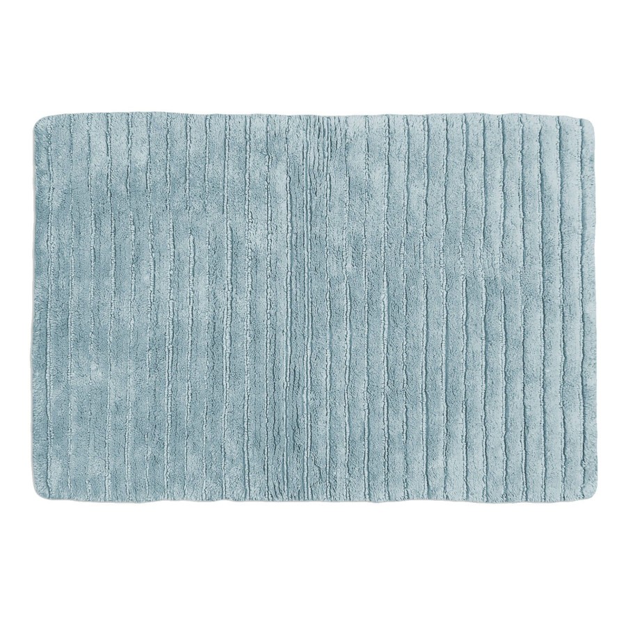 Rugs & Curtains * | Clearance Sale Laila Ali Solid Light Blue Pinstripe Bath Rug, 20 30