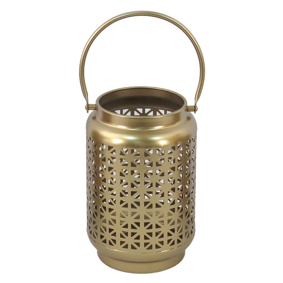 D Cor & Pillows * | Cheap Online Punched Gold Metal Lantern, 8