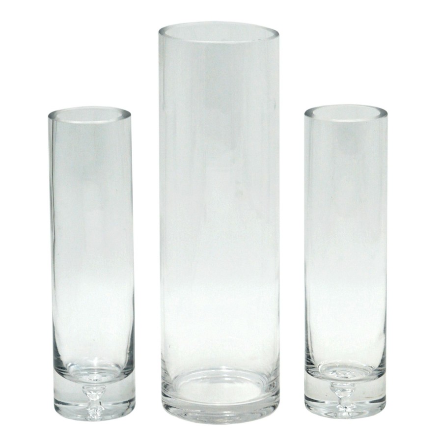 D Cor & Pillows * | Bargain Sale 3-Piece Clear Glass Vase Set