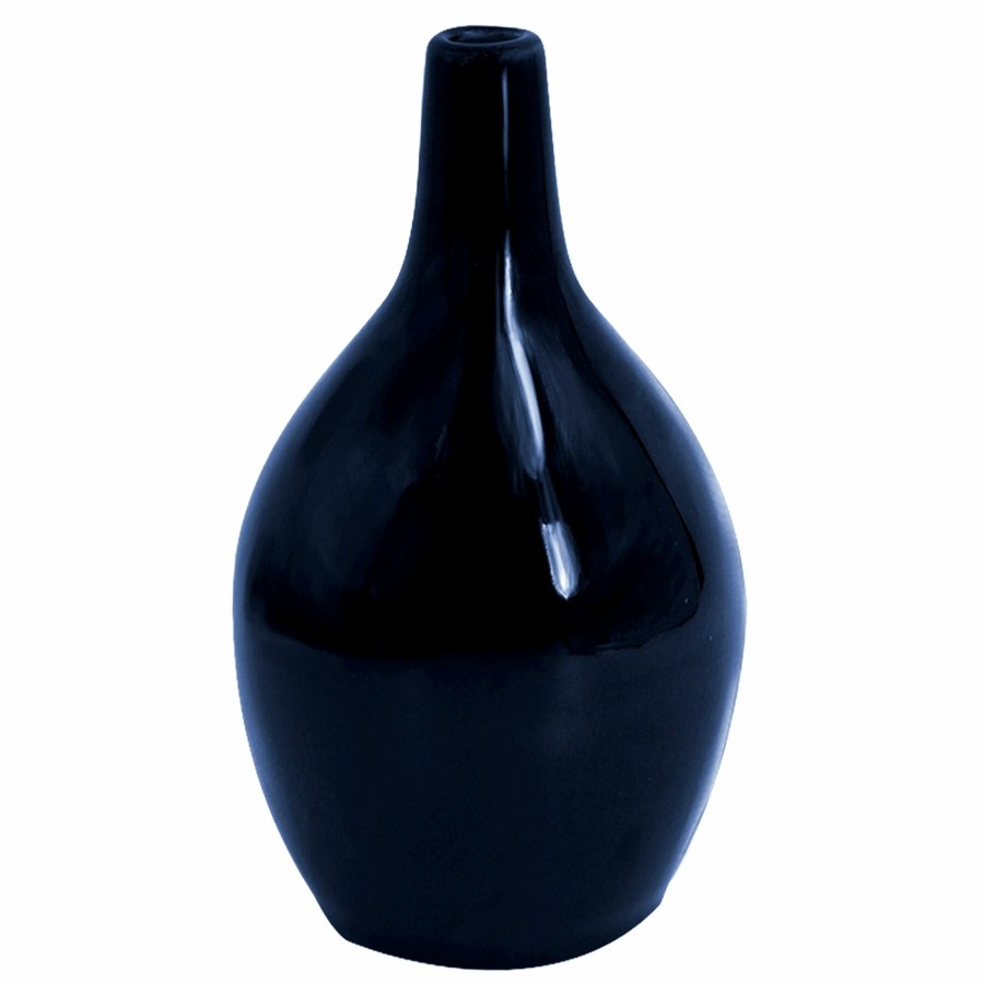 D Cor & Pillows * | Bargain Sale Navy Ceramic Vase, 7