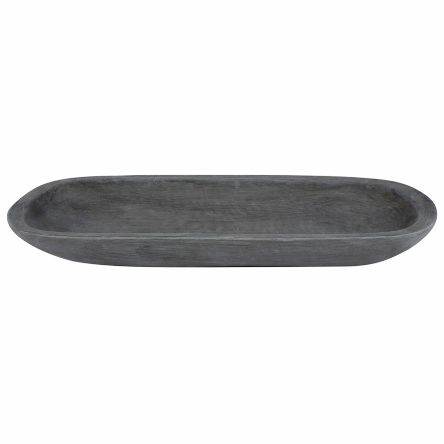 D Cor & Pillows * | Original Grey Wooden Look Tray, 18 6.5