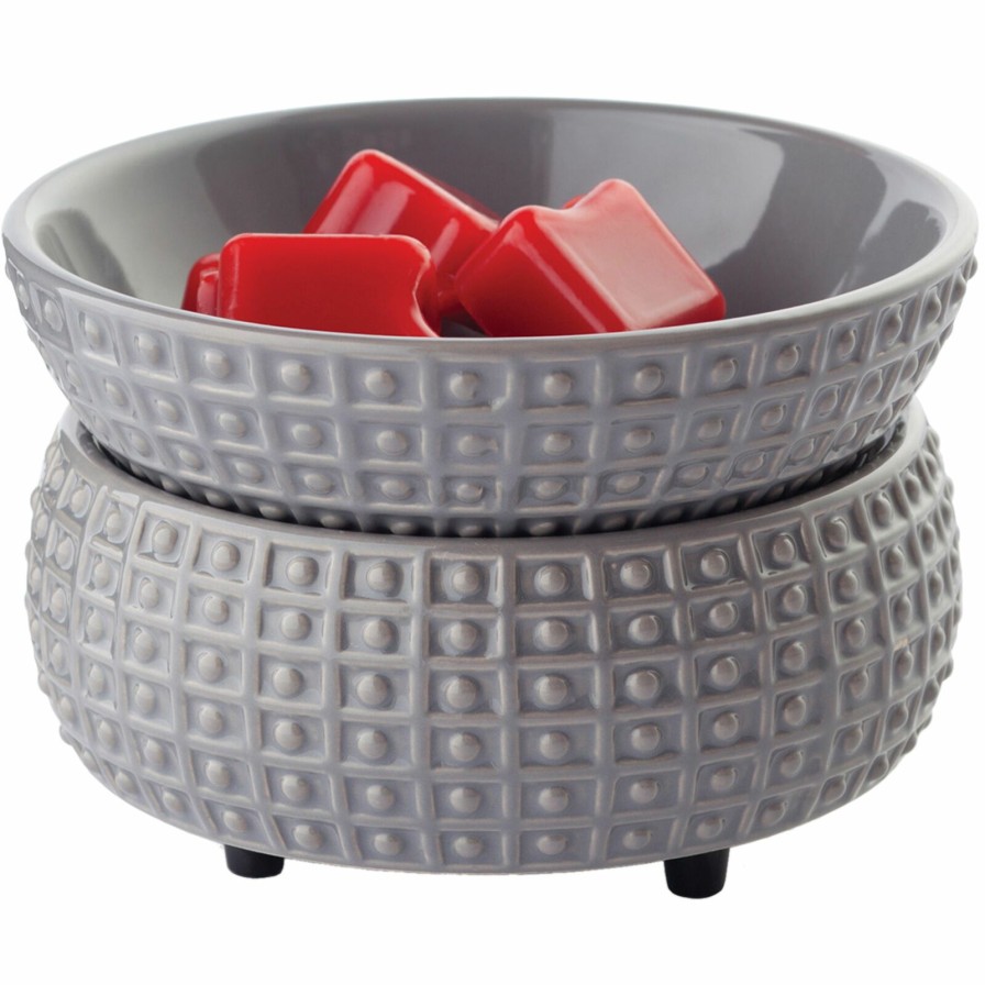 D Cor & Pillows * | Reliable Quality Grey 2 In 1 Ceramic Wax Warmer