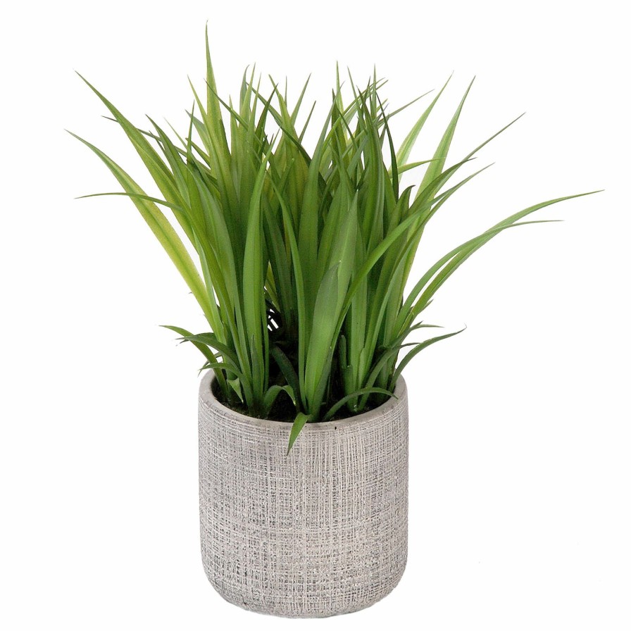 D Cor & Pillows * | Attractive Grass Plant With Grey Planter, 8