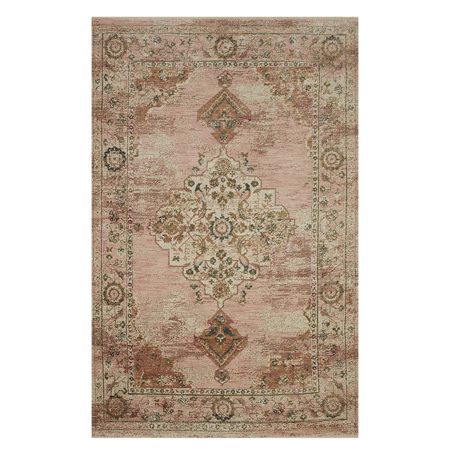 Rugs & Curtains * | Clearance Sale (A465) Pink Jeweled Medallion Area Rug, 5 8