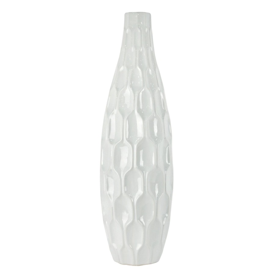 D Cor & Pillows * | Exclusive Katherine White Ceramic Floor Vase, 29