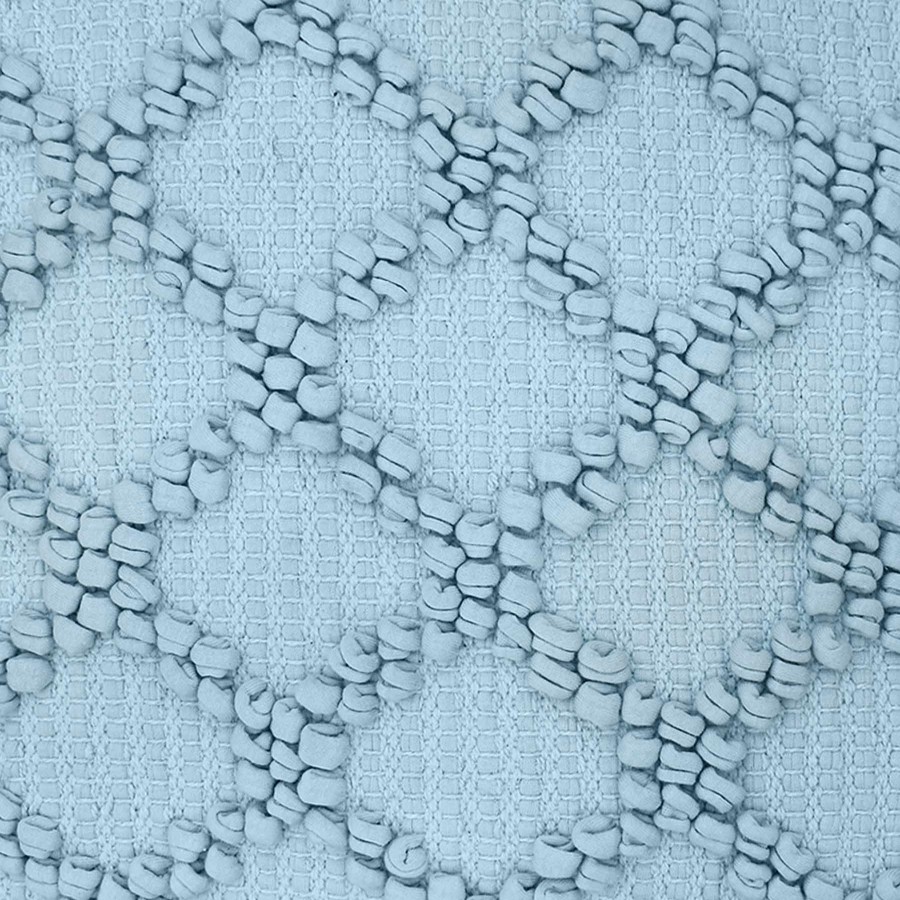 Pillows * | Original Light Blue Diamond Woven Fringe Throw Pillow, 18