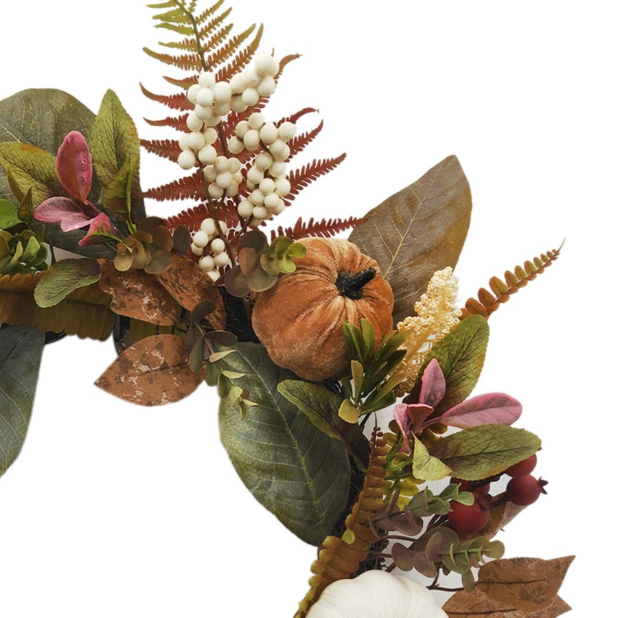 D Cor & Pillows * | Exclusive Design Pumpkin & Berry Mix Fall Wreath, 22