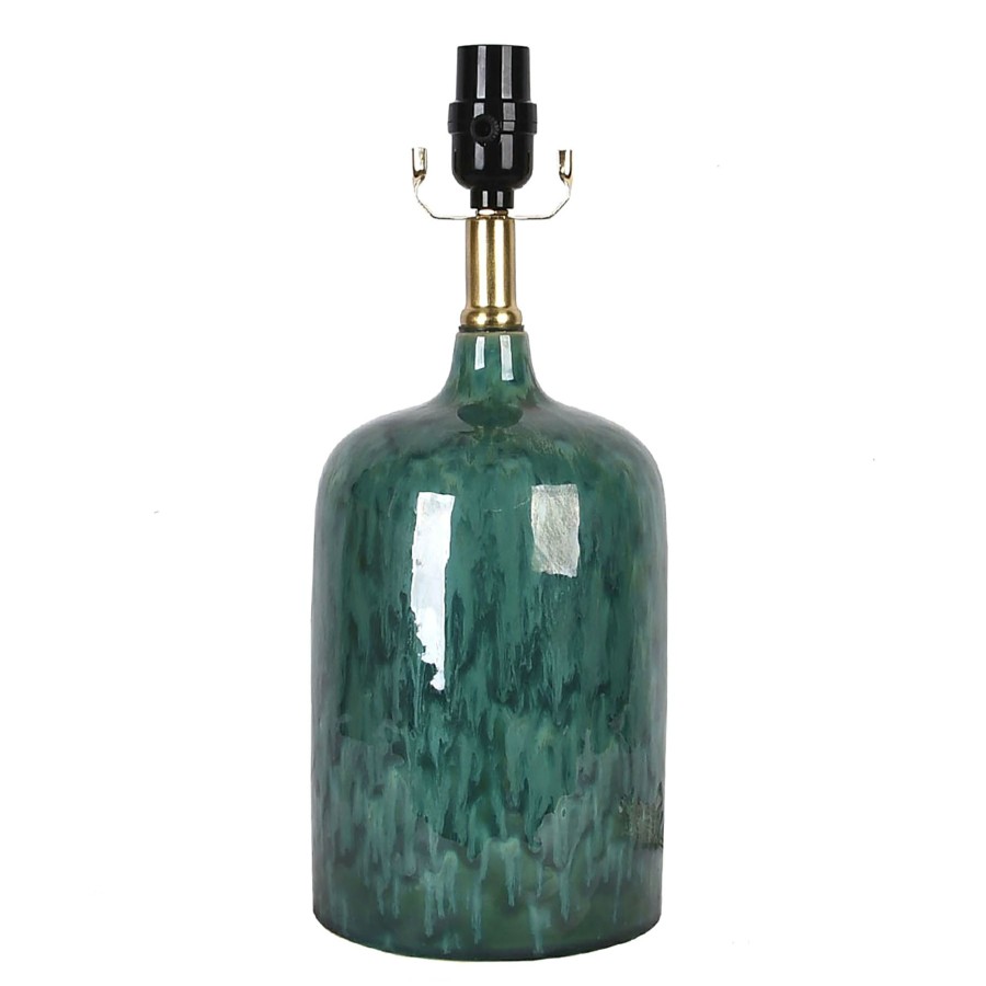 D Cor & Pillows * | Clearance Sale Tracey Boyd Green Reactive Glaze Table Lamp, 16