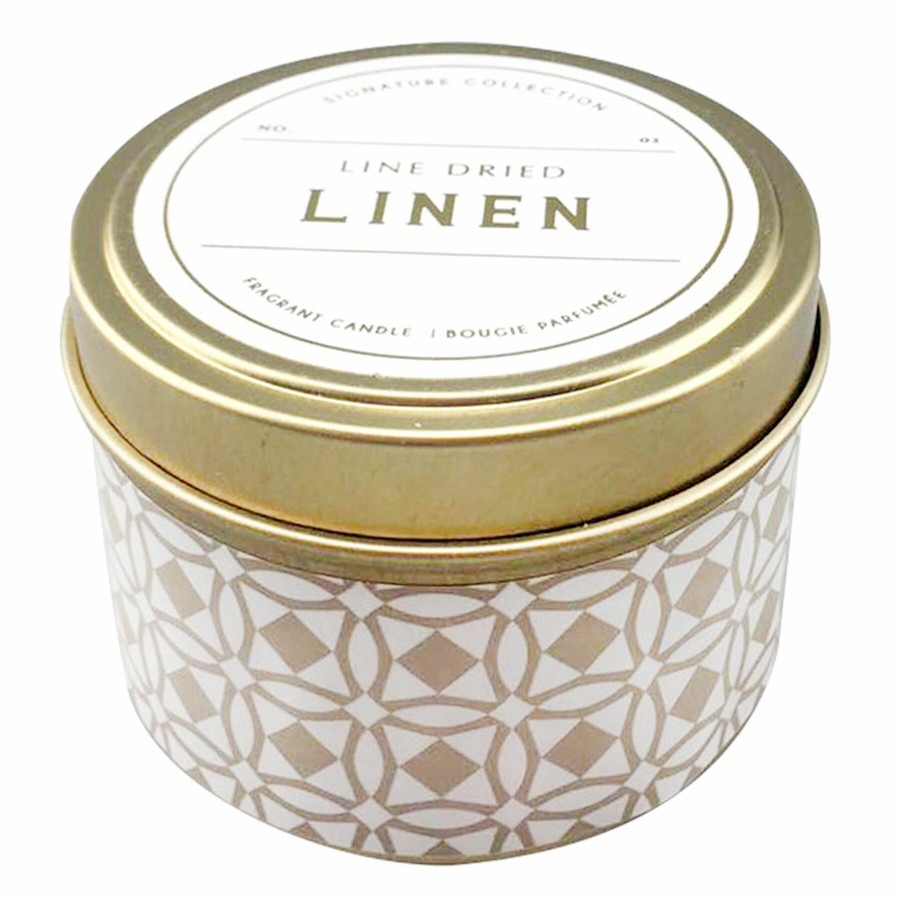 D Cor & Pillows * | Best Sellers Line Dried Linen Scented Tin Jar Candle, 3Oz