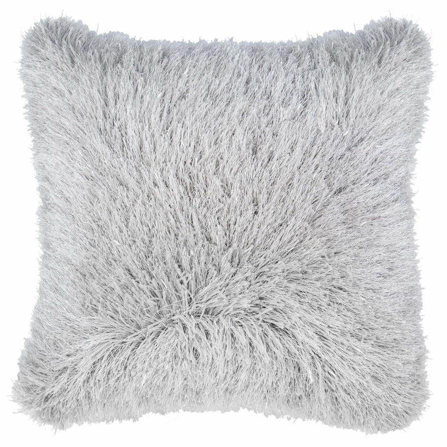 Pillows * | Outlet Sale Grant Grey Shag Throw Pillow, 17