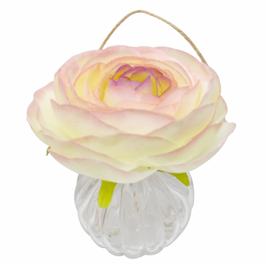 D Cor & Pillows * | Original Light Pink Ranunculus Flower With Mini Glass Planter, 4.5