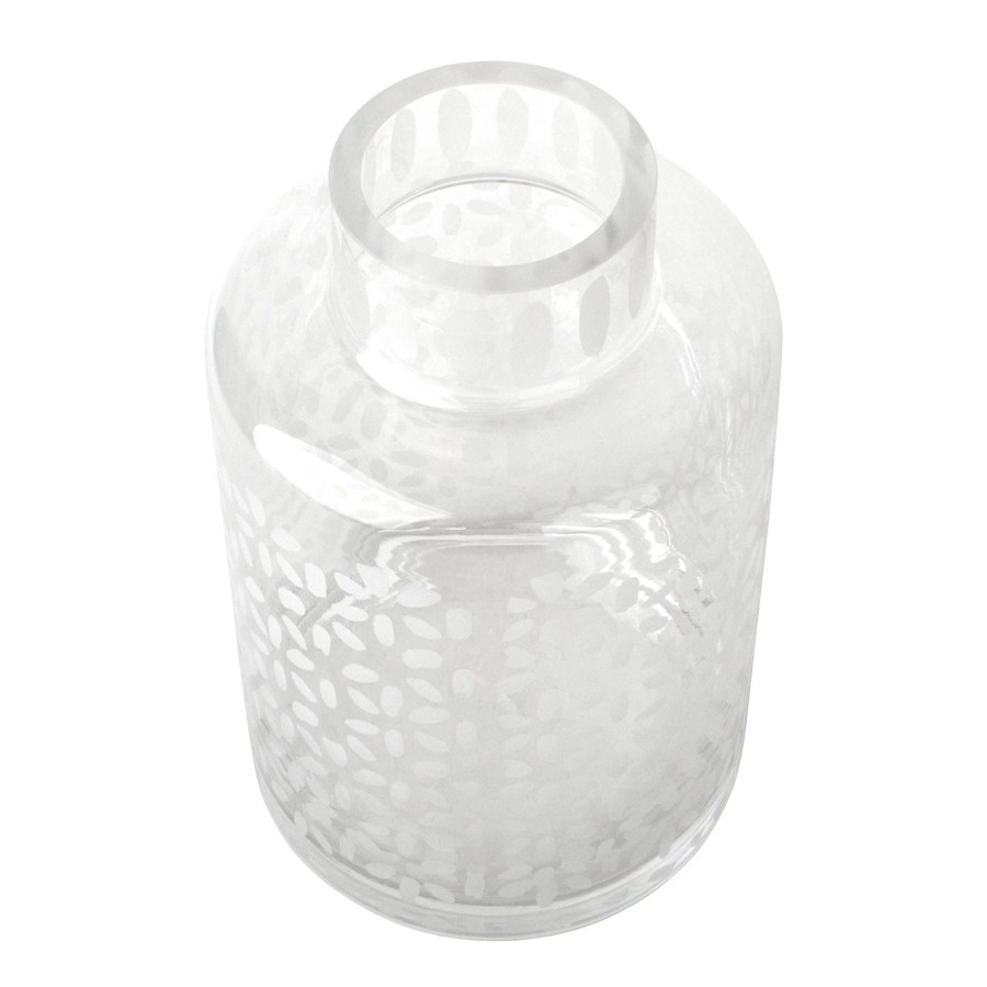 D Cor & Pillows * | Attractive Tracey Boyd Etched Clear Glass Vase, 8