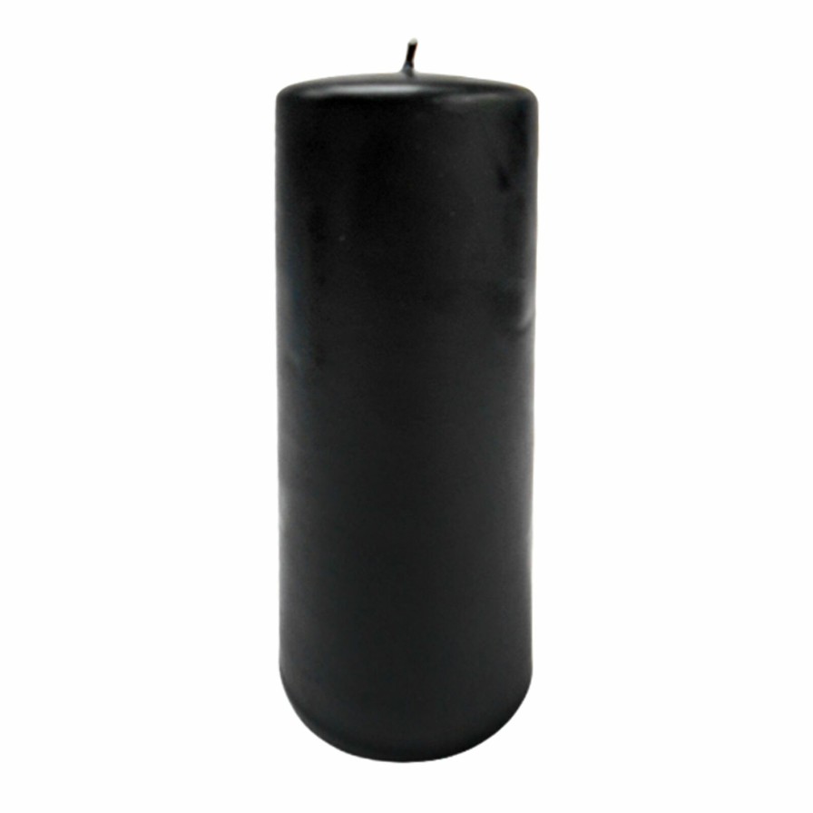 D Cor & Pillows * | Clearance Sale Black Unscented Overdip Pillar Candle, 8