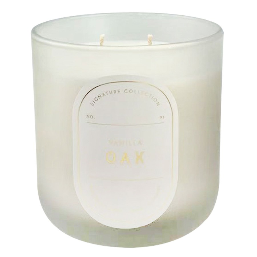 D Cor & Pillows * | Premium 2-Wick Vanilla Oak Scented Jar Candle, 12.5Oz