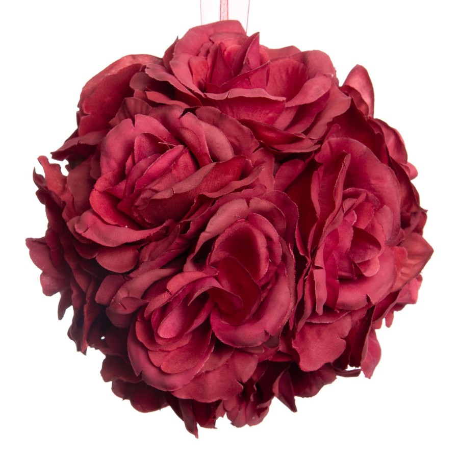 D Cor & Pillows * | Original 6In Red Rose Kissing Ball