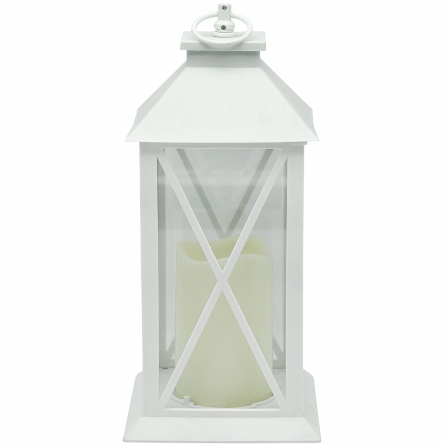 D Cor & Pillows * | Top Sellers White Led Lantern, 11