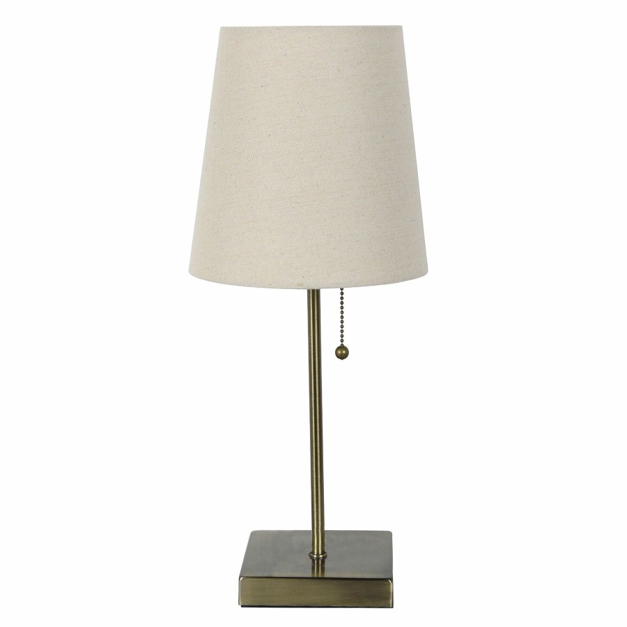 D Cor & Pillows * | Clearance Sale Gold Metal Accent Lamp With Shade, 18